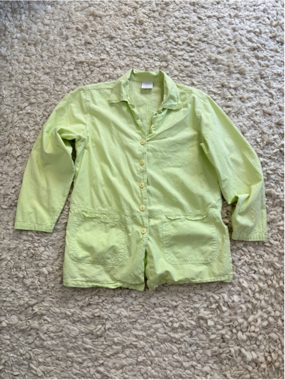 Women's Cotton Connection Green Button-Up Shirt Light Jacket Size M